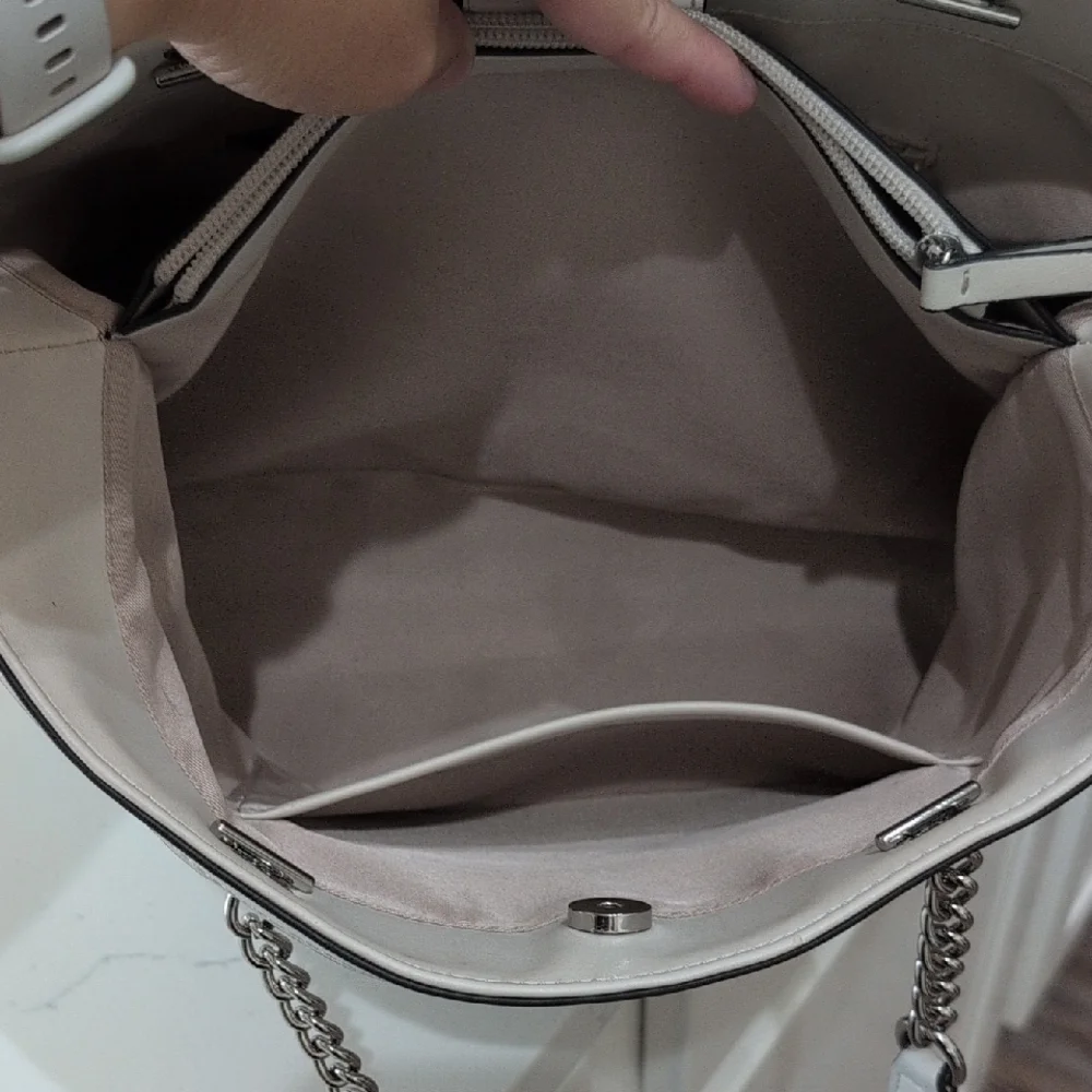 Nine West Cream Quilted Tote